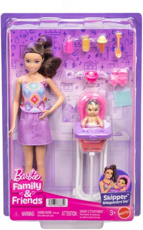 Lėlė su priedais Mattel Barbie Family & Friends Skipper Babysitters JJB44, 29 cm, violetinė sp.