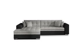 Kampinė sofa Sorento Berlin 01, Soft 11, juoda sp./pilka sp., kairinė, 195 x 295 cm x 80 cm