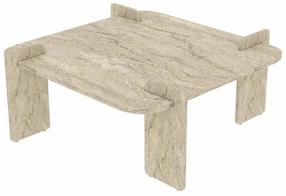 Kohvilaud Kalune Design Woog, travertine v., 90 cm x 90 cm x 35 cm