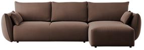Kampinė sofa - lova Cosmopolitan Design Matera Salvador 4, šokolado sp., dešininė, 173 x 253 cm x 86 cm