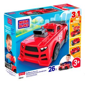 Конструктор Mattel Mega Bloks 3in1 Build & Go Race Car, 26 шт., красный цв.