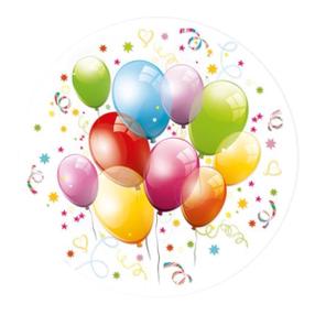 Ühekordne taldrik Daisy Balloons, Ø 22.7 cm, 8 tk