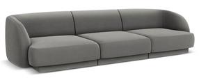Диван Micadoni Home Miley Velvet, серый цв., 259 x 85 см x 74 см
