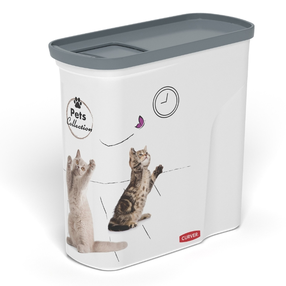 Lemmikloomatoidu säilituskast Curver Pet Life, 2 l, 20.5 cm x 19.4 cm x 86 cm, valge v./hall v.
