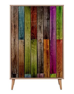 Skapītis Kalune Design Multibox 726, brūna krās./daudzkrāsaina, 36 cm x 80 cm x 127 cm