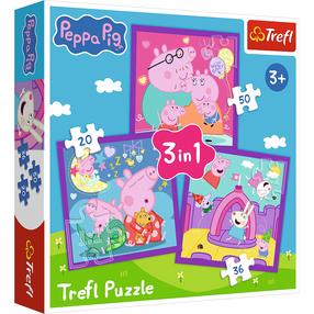 Pusle 3in1 Trefl Peppa Pigs Habits 34893, 19.5 cm x 20 cm, 106 tk, mitmevärviline
