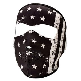 Maska motobraucēja Zanheadgear Flag, balta krās./melna krās.