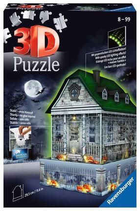3D dėlionė Ravensburger Haunted House-Night Edit, 27.5 cm x 19 cm, 257 vnt.