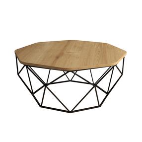Kavos staliukas Kalune Design Diamond, juoda sp./ruda sp./šviesiai ruda sp., 90 cm x 90 cm x 38 cm