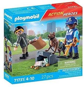 Konstruktorius Playmobil Action Heroes Police Search With Dog 71731, 27 vnt., įvairių spalvų