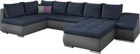 Kampinė sofa Giovanni Soro 76, Soro 93, pilka sp./tamsiai mėlyna sp., dešininė, 200 x 340 cm x 88 cm