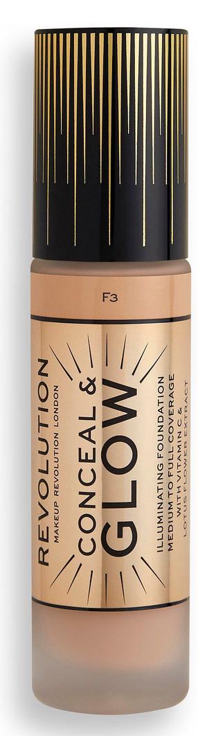 Näokosmeetika Makeup Revolution London Conceal & Glow, hele pruun v., f3, 23 ml