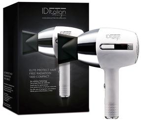 Plaukų džiovintuvas ID Italian Elite Protect Compact, 1400 W, sidabro sp.