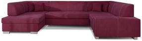 Kampinė sofa Havana Mat Velvet 68, tamsiai violetinė sp., kairinė, 320 x 207 cm x 73 cm