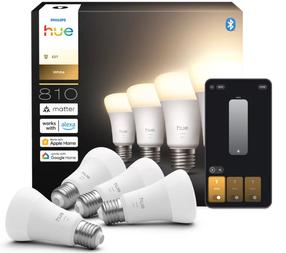 Spuldze Philips Hue LED, A60, 2700 °K, E27, 7 W, 810 lm, 4 gab.