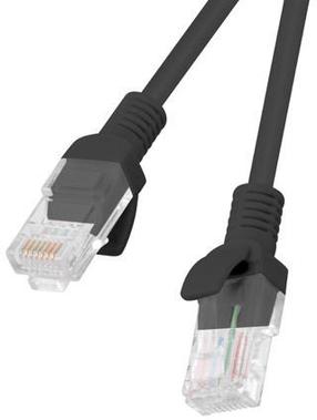 Vads Lanberg Patchcord RJ45 Cat.5e UTP RJ-45, RJ-45, 1 m, melna krās.