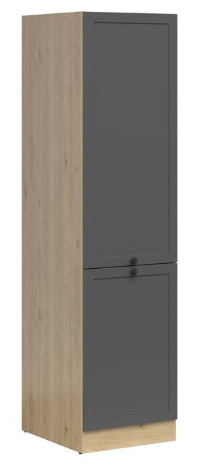 Laisvai pastatoma virtuvės spintelė Junona Line, ąžuolo sp./grafito sp., 57.5 cm x 50 cm x 195 cm