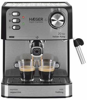 Espreso kavos aparatas Haeger Super Espresso CM-85B.011A, sidabro sp./juoda sp.