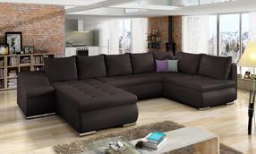 Kampinė sofa Giovanni Soft 66, tamsiai ruda sp., kairinė, 200 x 340 cm x 88 cm