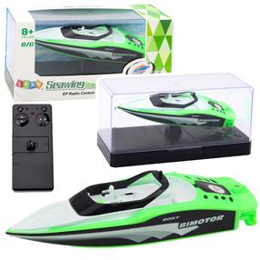 Radiovadāms laiva Lean Toys Seawing Racing, balta krās./zaļa krās.