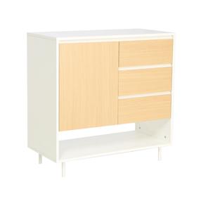 Komoda Home4you Herta, balta sp./medžio sp., 80 cm x 80 cm x 40 cm