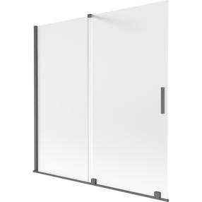 Dušo sienelė Mexen Velar, 160 cm x 150 cm, skaidri sp./brushed gun gray sp./matinis