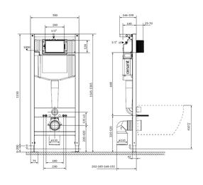 Pakabinamojo unitazo komplektas potinkinis Cersanit Mesta D206, 4.2 cm x 50 cm