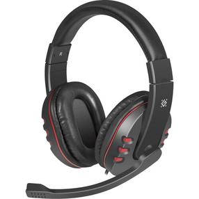 Проводная игровая гарнитура Defender Warhead G-160, черный цв./красный цв.