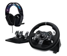 Žaidimų vairas, rinkinys Logitech G920 + G335