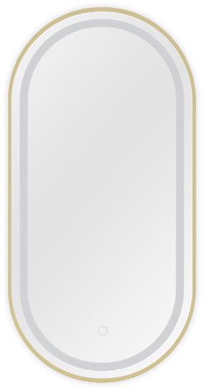 Spogulis Micedi L, ar gaismu, stiprināms, 50 cm x 100 cm, zelta krās.