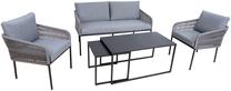 Lauko baldų komplektas Home4you Levine2, pilka sp., 4 vietų