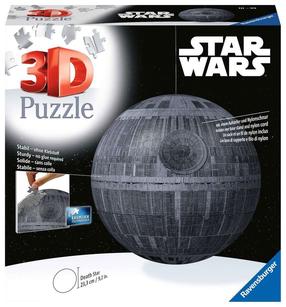 3D puzle Ravensburger Death Star 11555, 23 cm x 23 cm, 540 gab., pelēka krās.