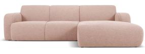 Kampinė sofa Micadoni Home Molino Boucle, rožinė sp., dešininė, 250 x 170 cm x 72 cm