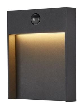 Sieninis lauko šviestuvas SLV Flatt Sensor, 16W, LED, IP54, antracito sp., 8 cm x 23 cm