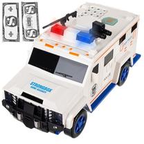 Rotaļu policijas mašīna Piggy Bank Police Car, balta krās.