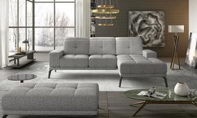 Kampinė sofa Torrense Berlin 01, pilka sp., dešininė, 175 x 265 cm x 98 cm