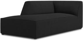Sofa Micadoni Home Ruby Structured Fabric Chaise Longue, juoda sp., kairinė, 181 x 93 cm x 69 cm