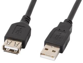 Провод Lanberg USB-A - USB-A CA-USBE-12CC USB 2.0 A male, USB 2.0 A female, 3 м, черный цв.