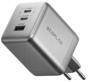 Зарядное устройство для телефона EcoFlow Rapid Pro GaN, USB Type A/2 x USB Type C, серебристый цв., 100 Вт