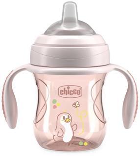 Krūzīte ar snīpi Chicco Mix & Match Transition, 200 ml, 4 mēn., plastmasa/silikons, rozā krās.