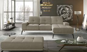 Kampinė sofa Torrense Paros 02, šviesiai ruda sp., dešininė, 175 x 265 cm x 98 cm