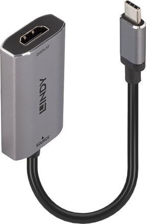 Адаптер Lindy 8K60, HDMI/USB Type-C, серый цв.