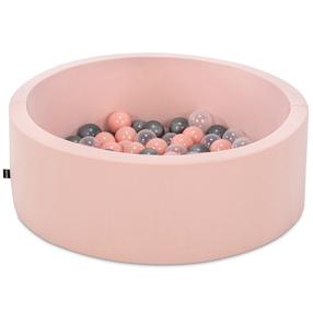 Baseinas su kamuoliukais Kalune Design Bubble Pops, ⌀ 7 cm, skaidri sp./rožinė sp.