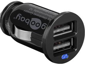 Auto laadija Goobay Twin, 2 x USB, must v.