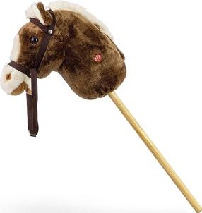 Игрушка для верховой езды, лошадь со звуками Hobby, дерево, плюшевый, коричневый цв.