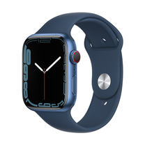 Išmanusis laikrodis Apple Watch Series 7 GPS + Cellular, 45mm Blue Aluminium Case with Abyss Blue Sport Band - Regular, mėlyna sp.