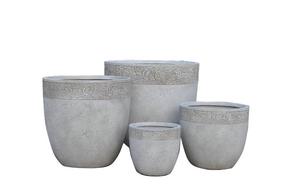 Gėlių vazonas Domoletti LT3713-3S, keramika/molis, Ø 45 cm, pilka sp.
