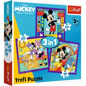 Dėlionė 3in1 Trefl Mickey Mouse And Friends Mickey And His Merry Crew, 19.5 cm x 20 cm, 106 vnt., įvairių spalvų
