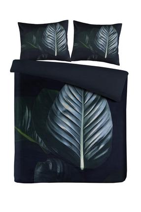 Комплект постельного белья Kenda Sand Tropical 125, черный цв./зеленый цв., 50 x 75 cm, 225 x 225 cm