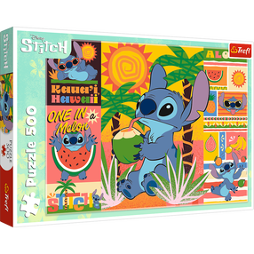 Dėlionė Trefl Disney Stitch 37483, 34 cm x 48 cm, 500 vnt., įvairių spalvų